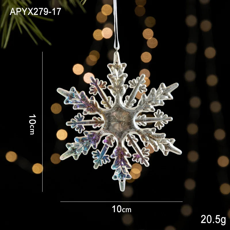 Acrylic Snowflake & Reindeer Christmas Pendant
