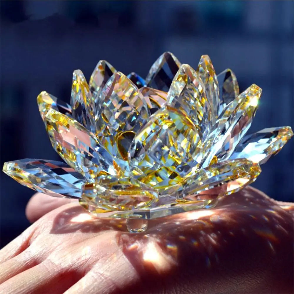 Crystal Lotus Flower Figurine:
