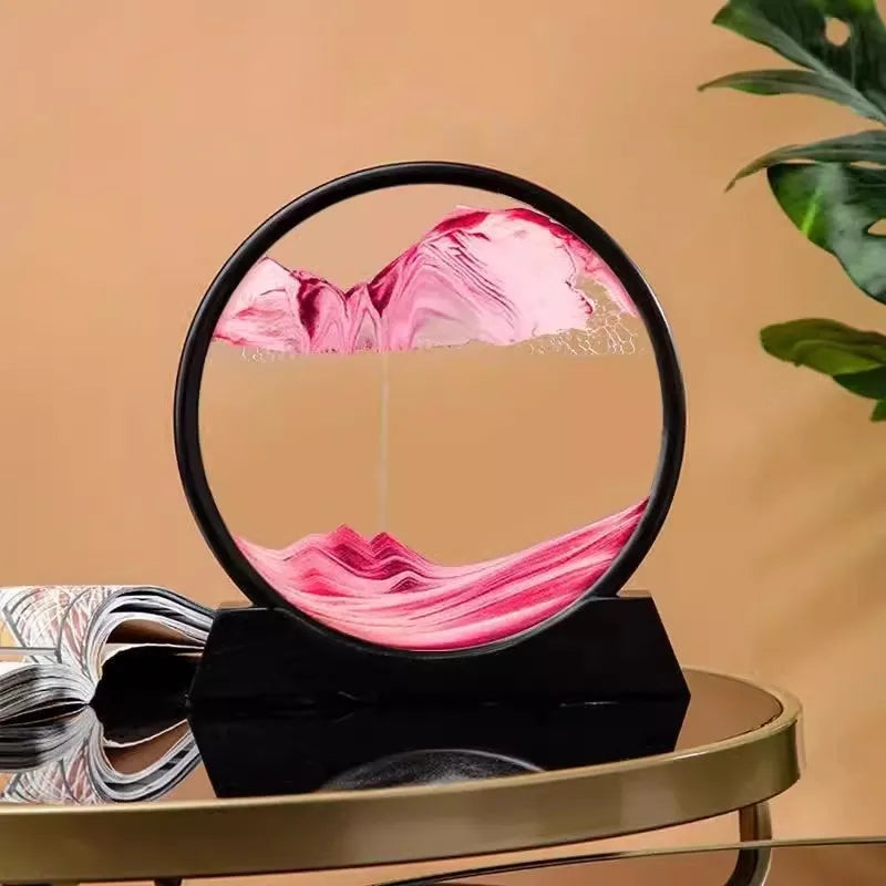 3D Moving Sand Art – Round Glass Deep Sea Sandscape Decor