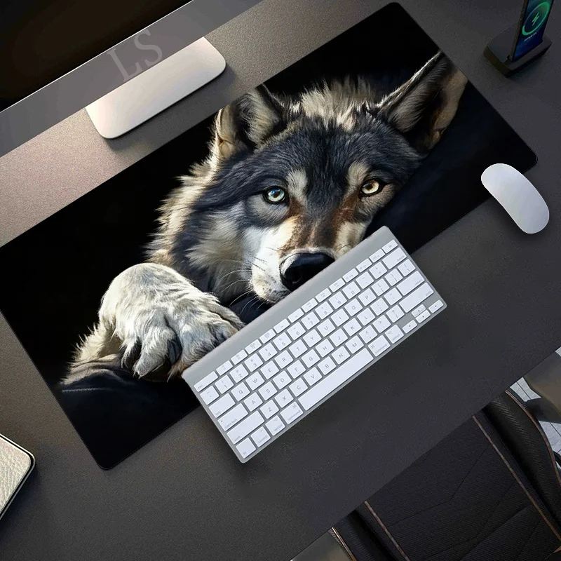 Large Wolf Pattern Gaming Desk Mat
