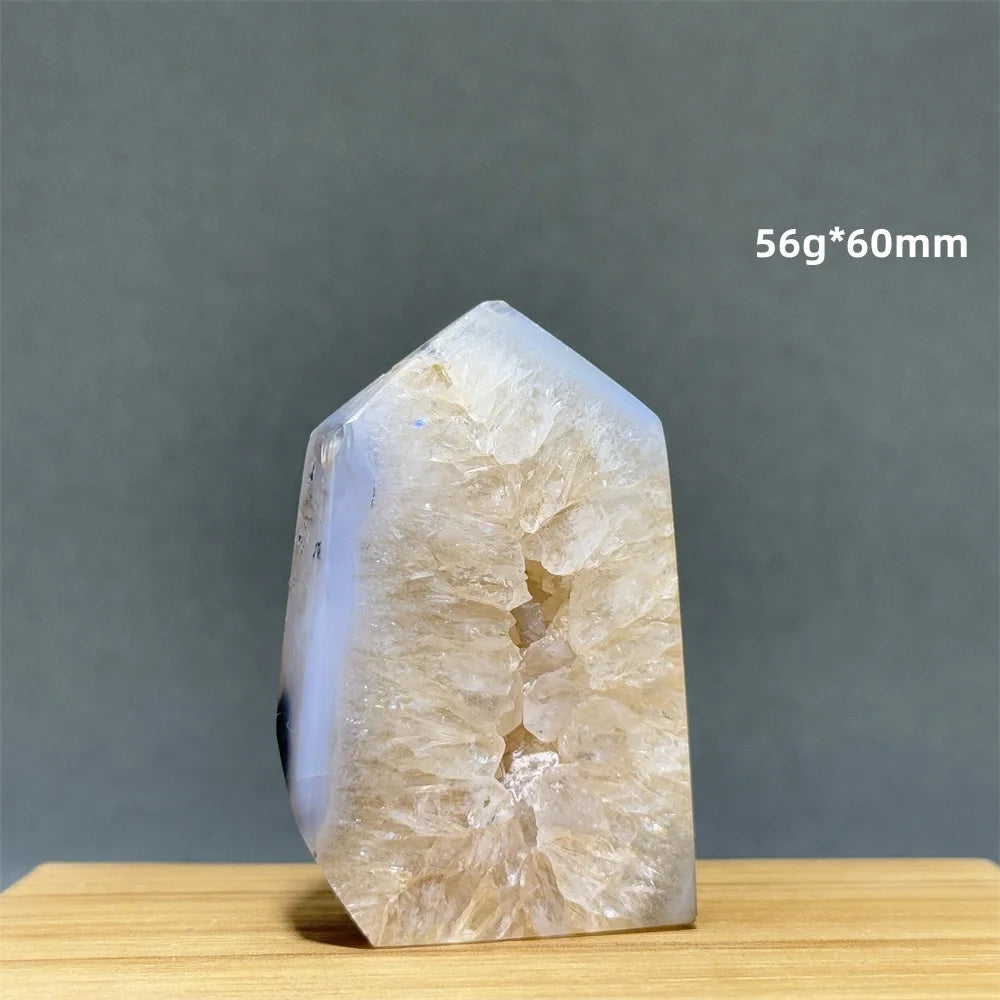 Black Agate Geode Obelisk Crystal
