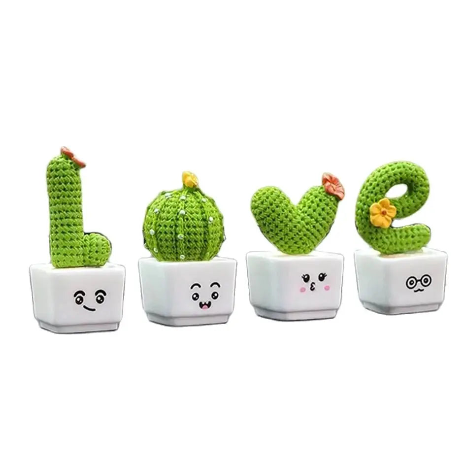 Mini Artificial Succulent Set – 4-Piece Faux Plants for Table or Decor