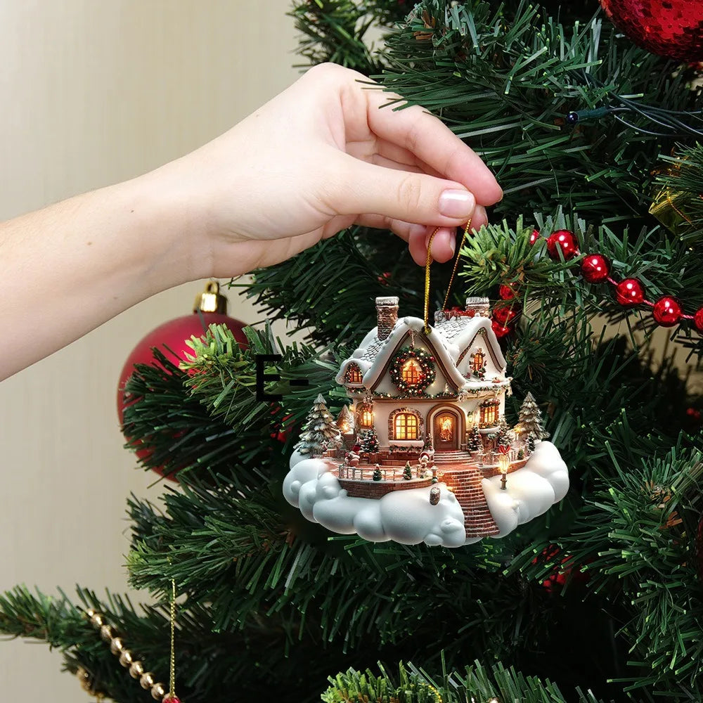 Acrylic Snow House Christmas Ornament