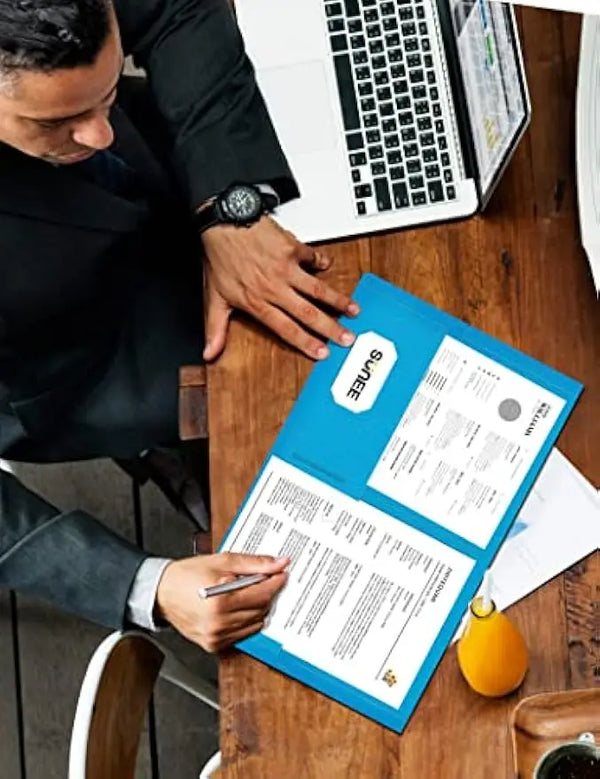 125 Pack Blue Pocket Folders