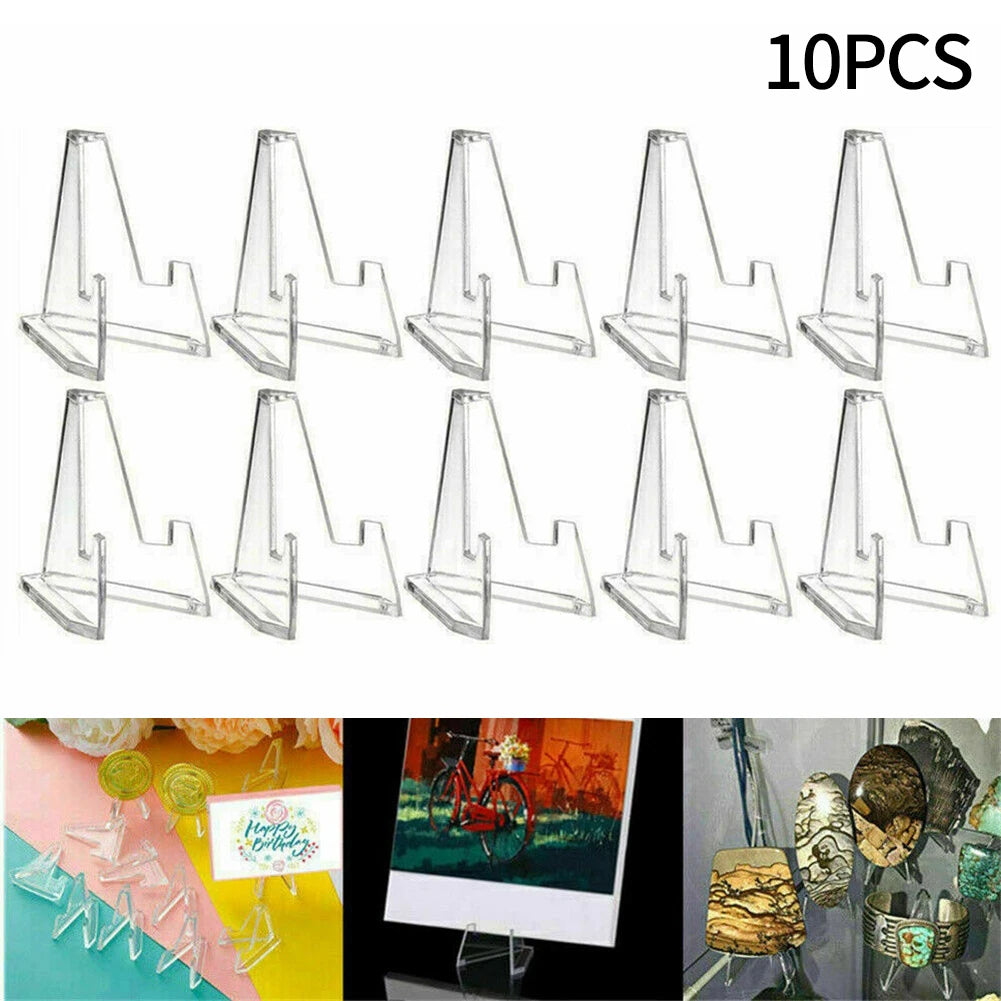 10PCS Clear Acrylic Triangle Display Stand