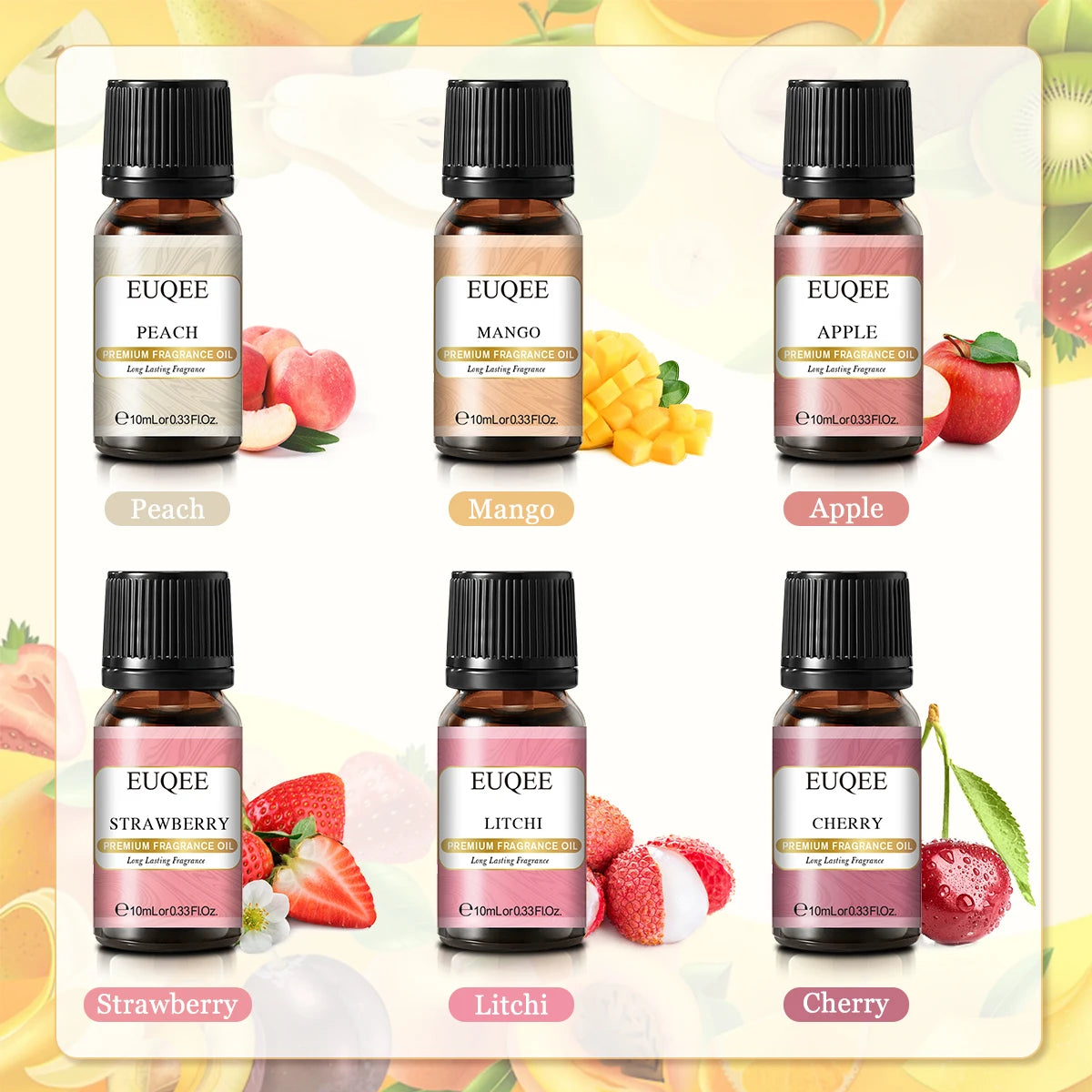 EUQEE 6-Piece Fragrance Oil Gift Set for Diffusers