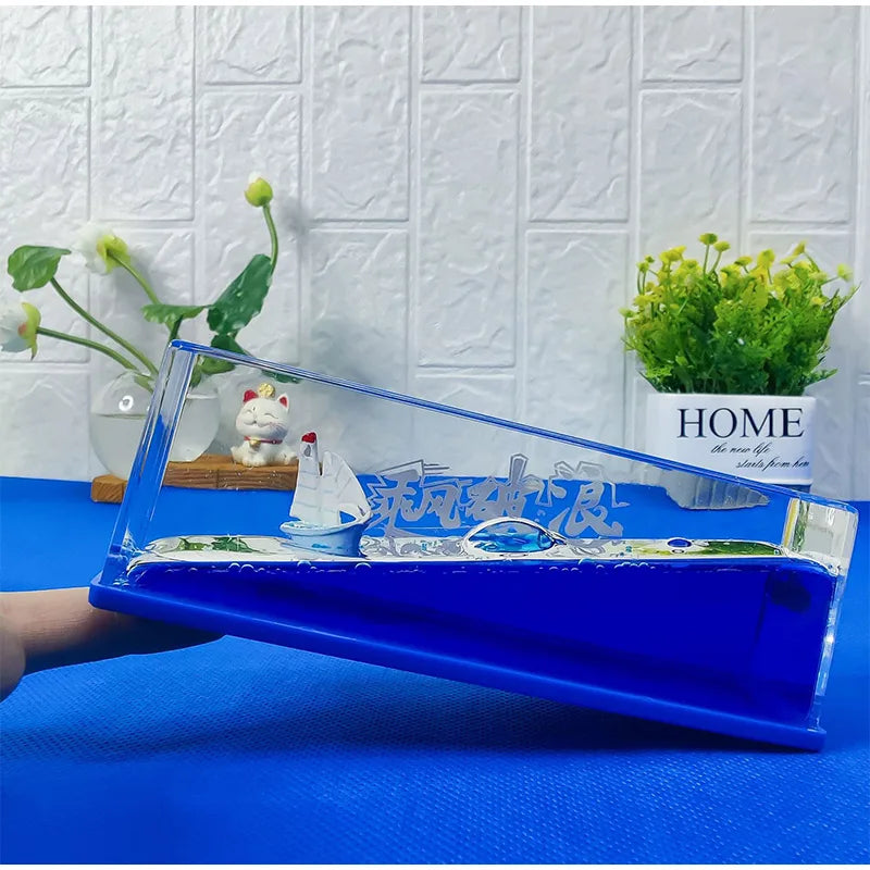 Titanic & Dinosaur Era Drifting Ship Bottle Ornament