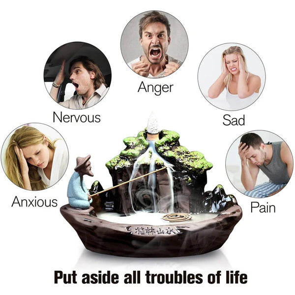 Fashion Ceramic Art Backflow Incense Burner