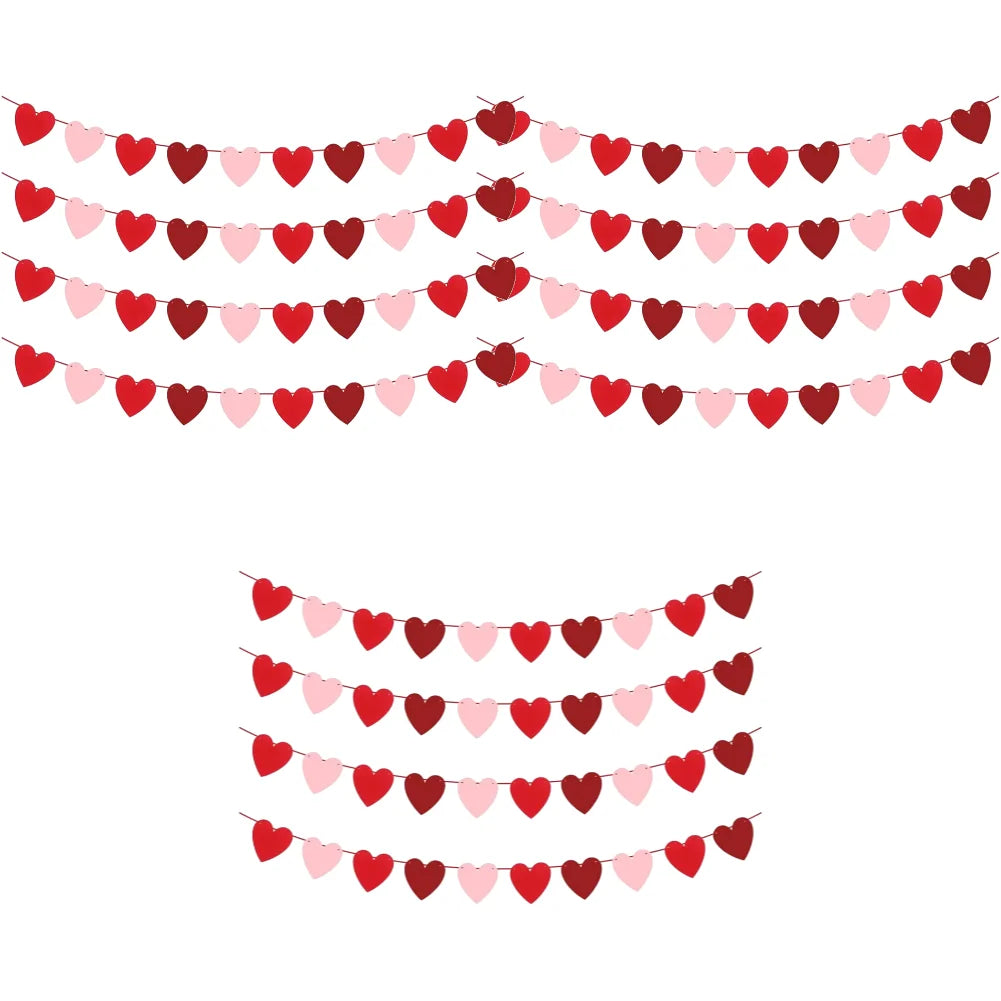 Valentine’s Heart Felt Banner Hanging