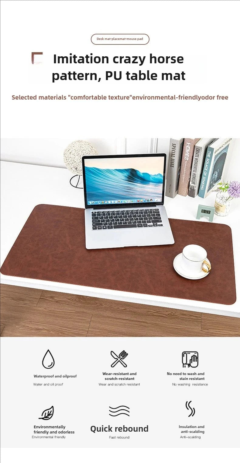 Waterproof PU Leather Desk Mat & Mouse Pad