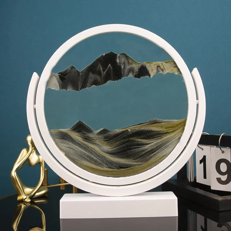 Round Rotating 3D Moving Sand Art