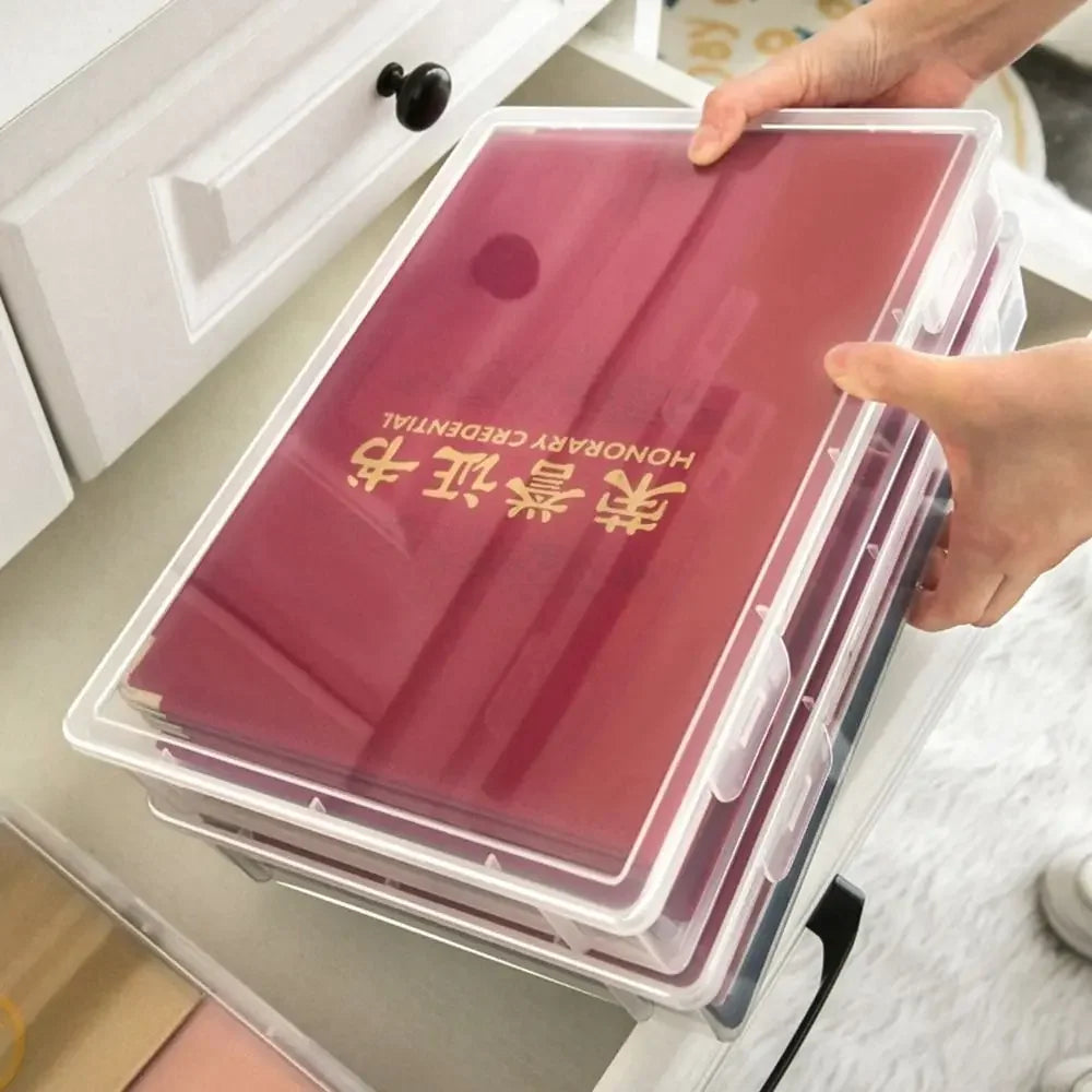 Transparent A4 File Storage Box