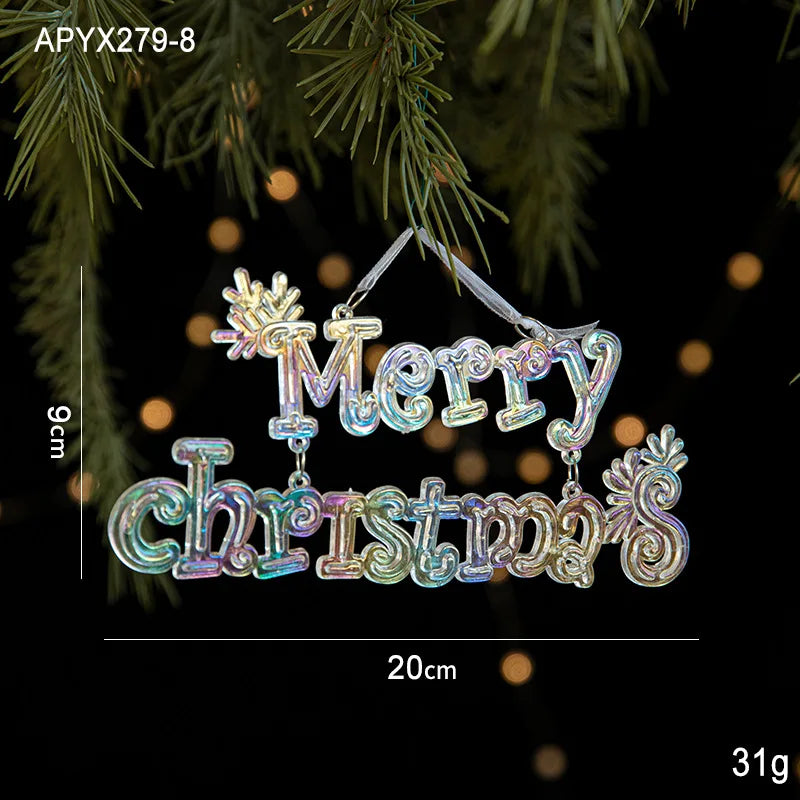 Acrylic Snowflake & Reindeer Christmas Pendant