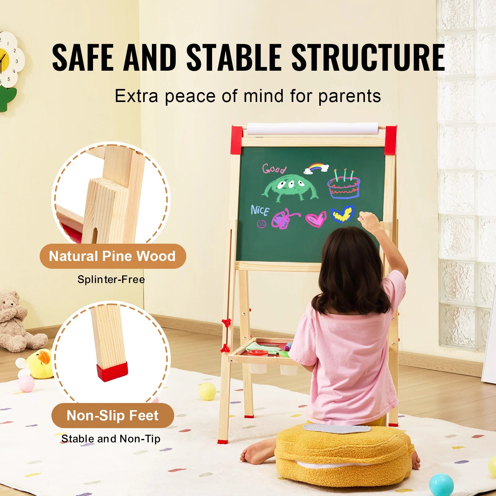 Children’s Magnetic Drawing Board & Easel: