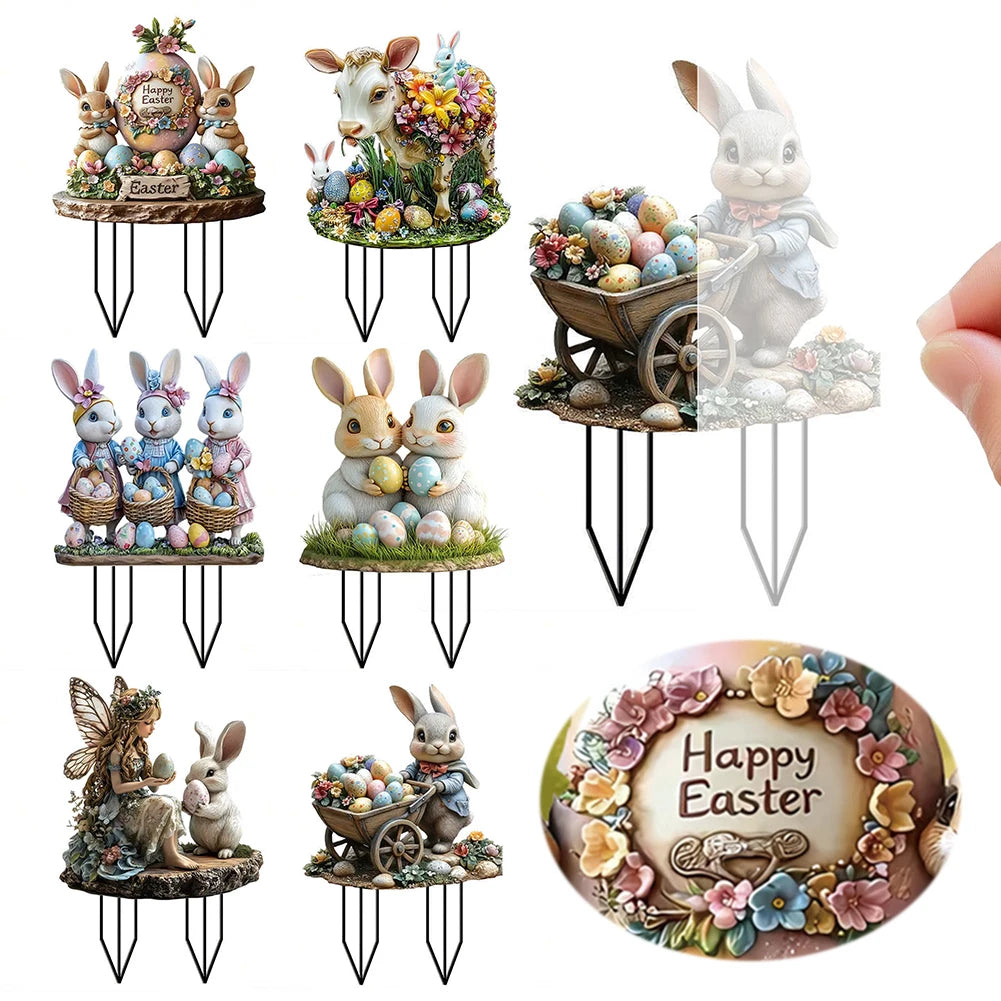Easter Bunny Acrylic Garden Stake