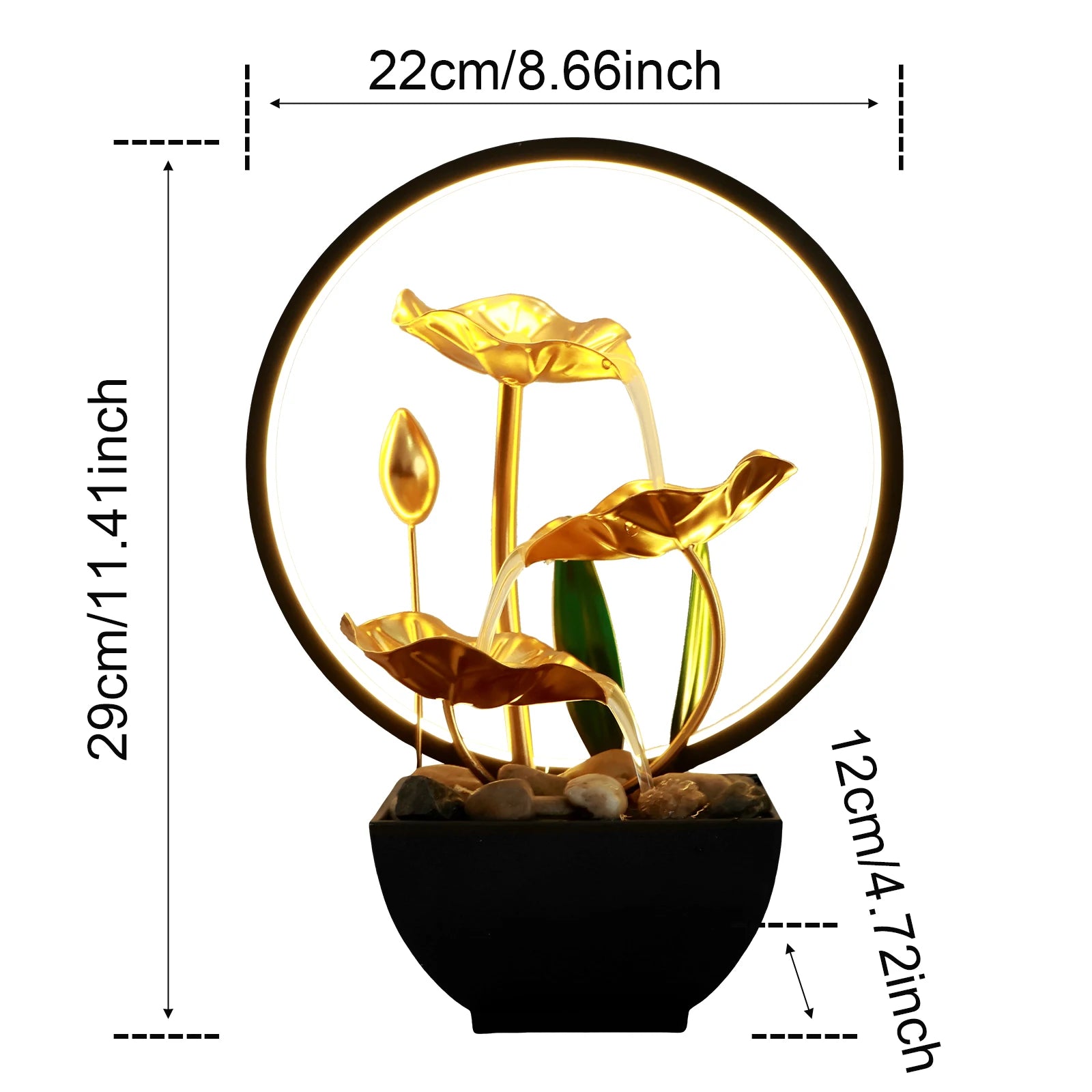 LED Tabletop Flowing Water Fountain