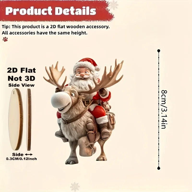 12-Piece Santa Claus Wooden Ornament Set