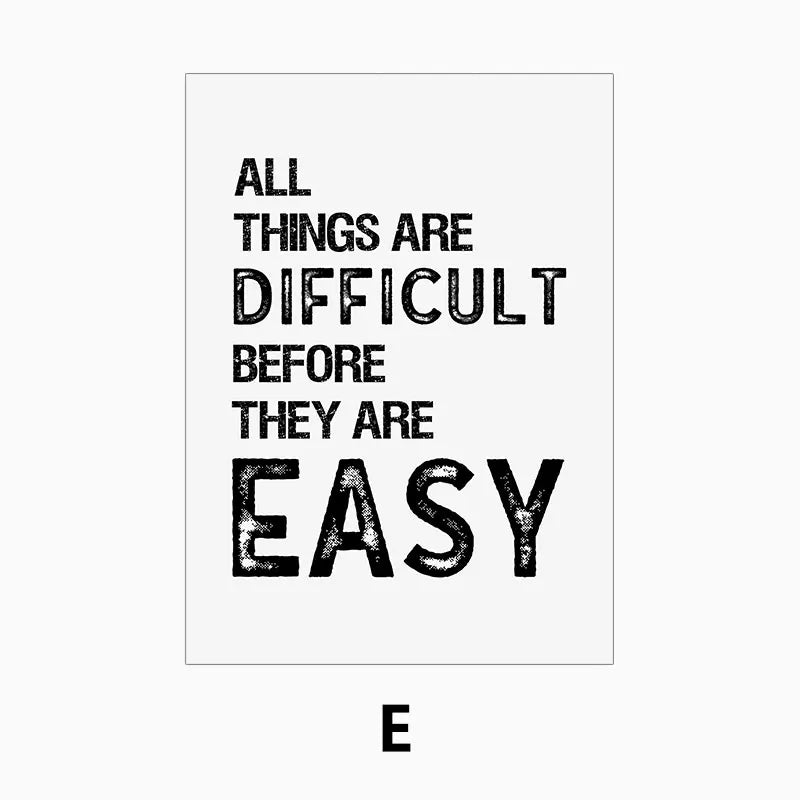 Black and White Inspirational Quote Canvas Art