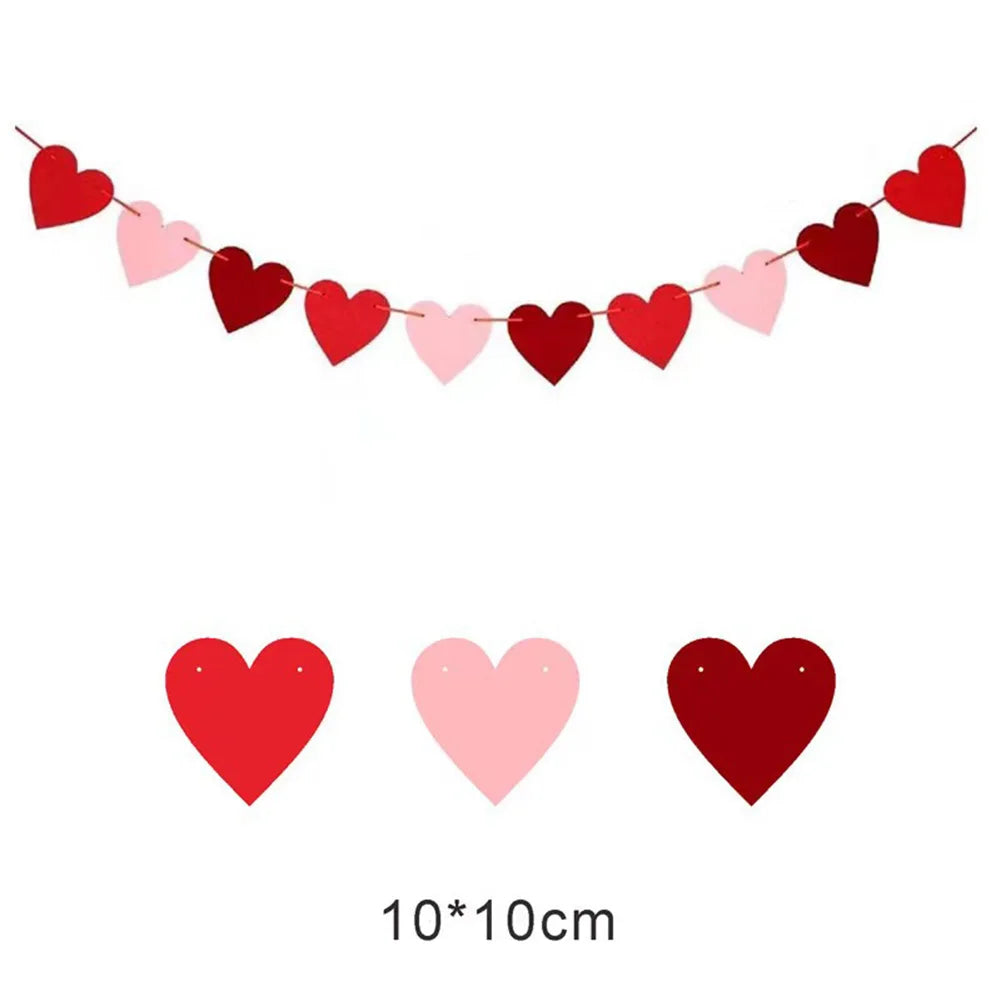 Valentine’s Heart Felt Banner Hanging