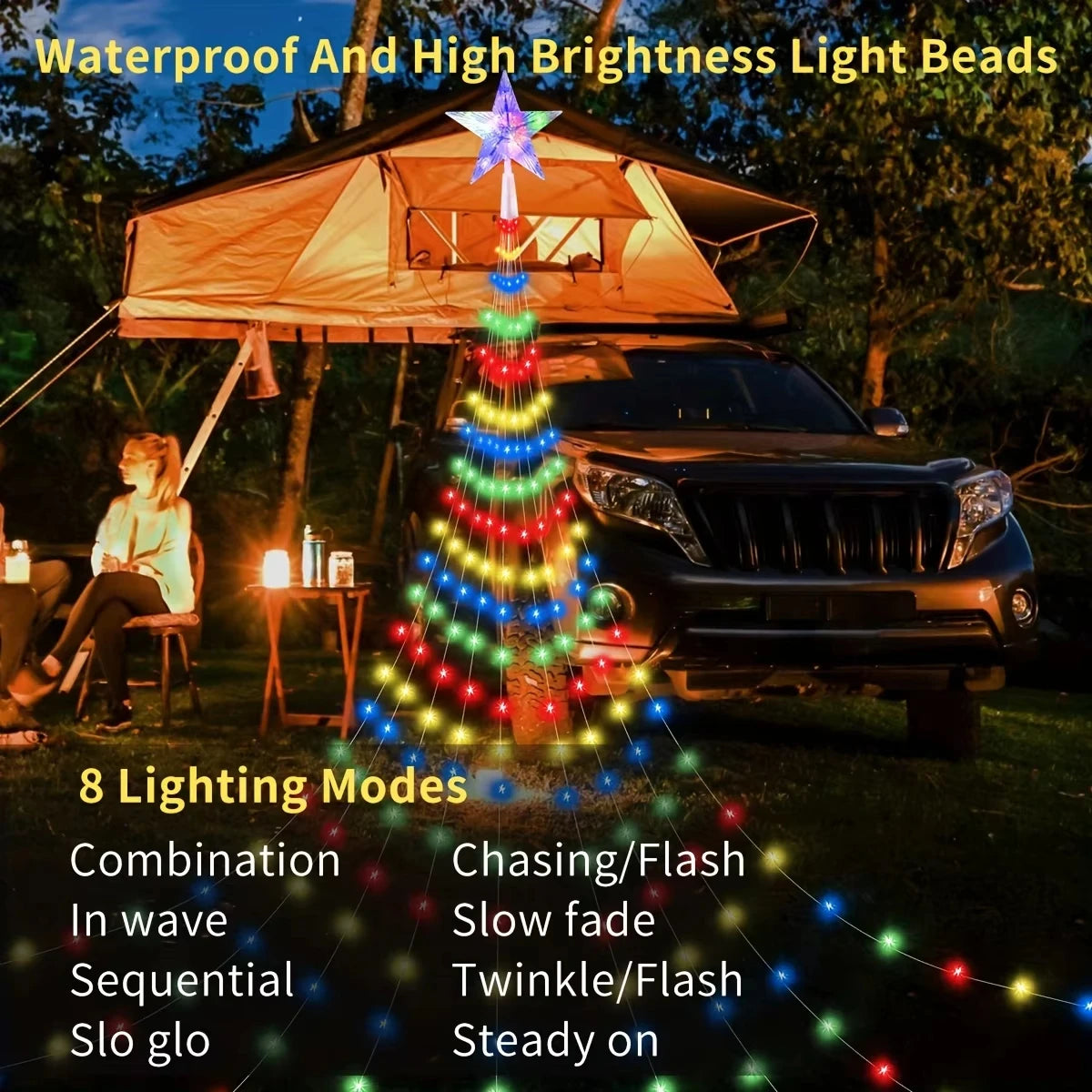 Solar Star Waterfall Fairy Lights