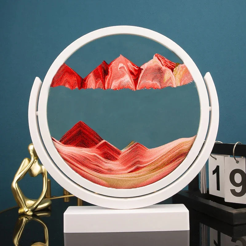 Round Rotating 3D Moving Sand Art