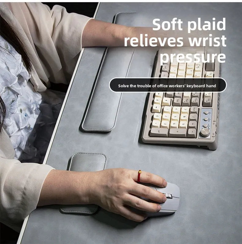 Large PU Leather Desk Pad Set with Mouse Wrist Guard
