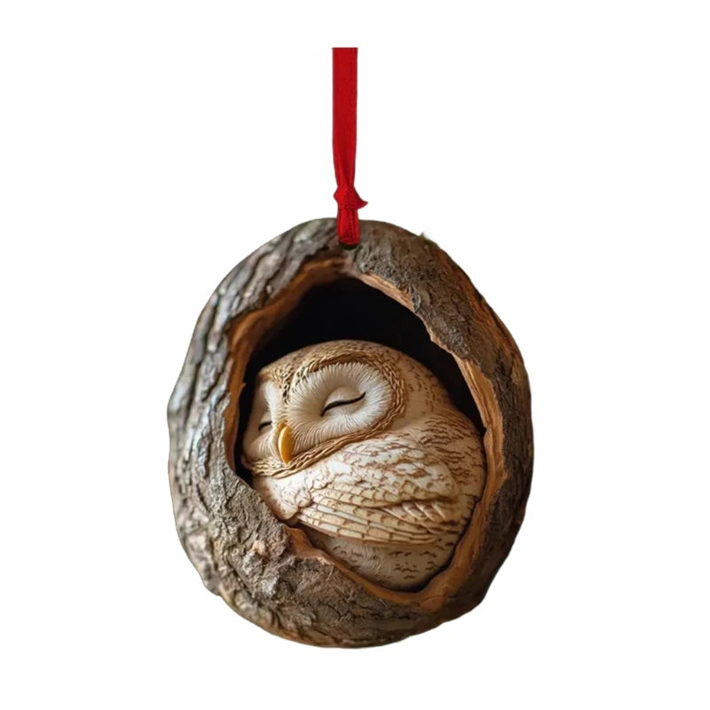 Acrylic Owl Christmas Tree Ornament