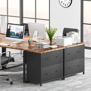 2-Drawer Lateral File Cabinet – Wood Filing Storage for A4 & Letter Size