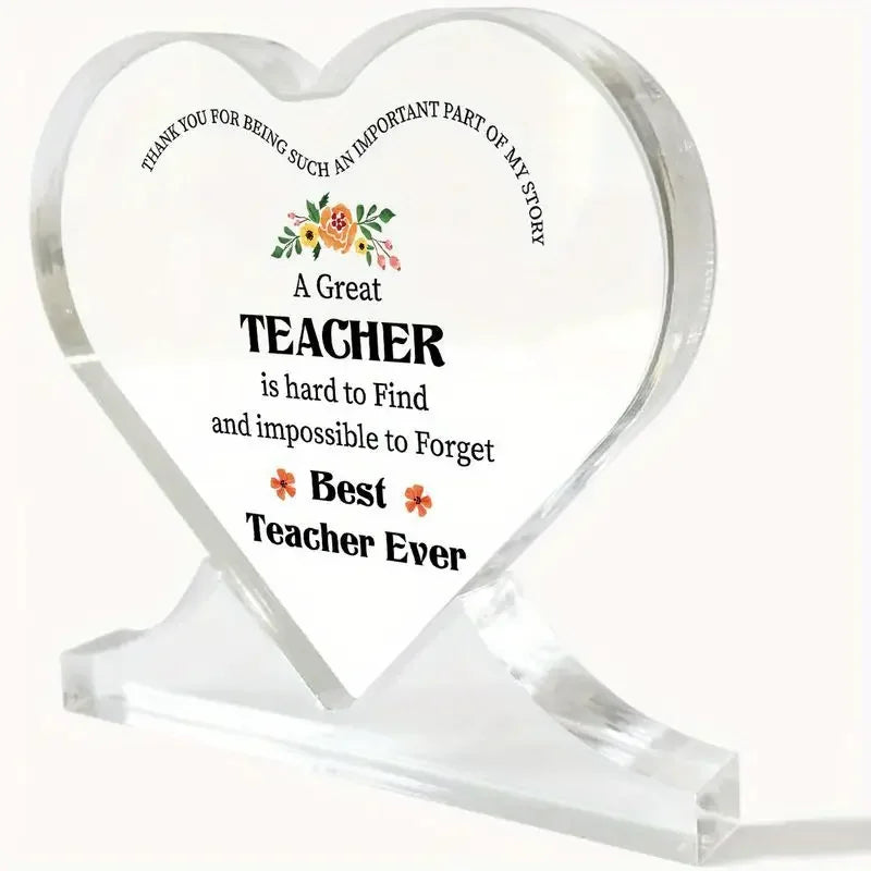 Acrylic Teacher Appreciation Heart Ornament
