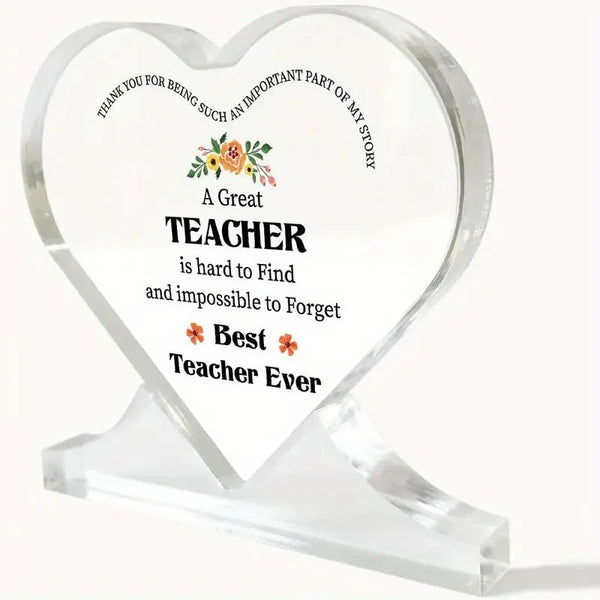 Acrylic Teacher Appreciation Heart Ornament