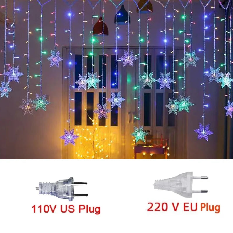 Snowflake Curtain LED Fairy Lights