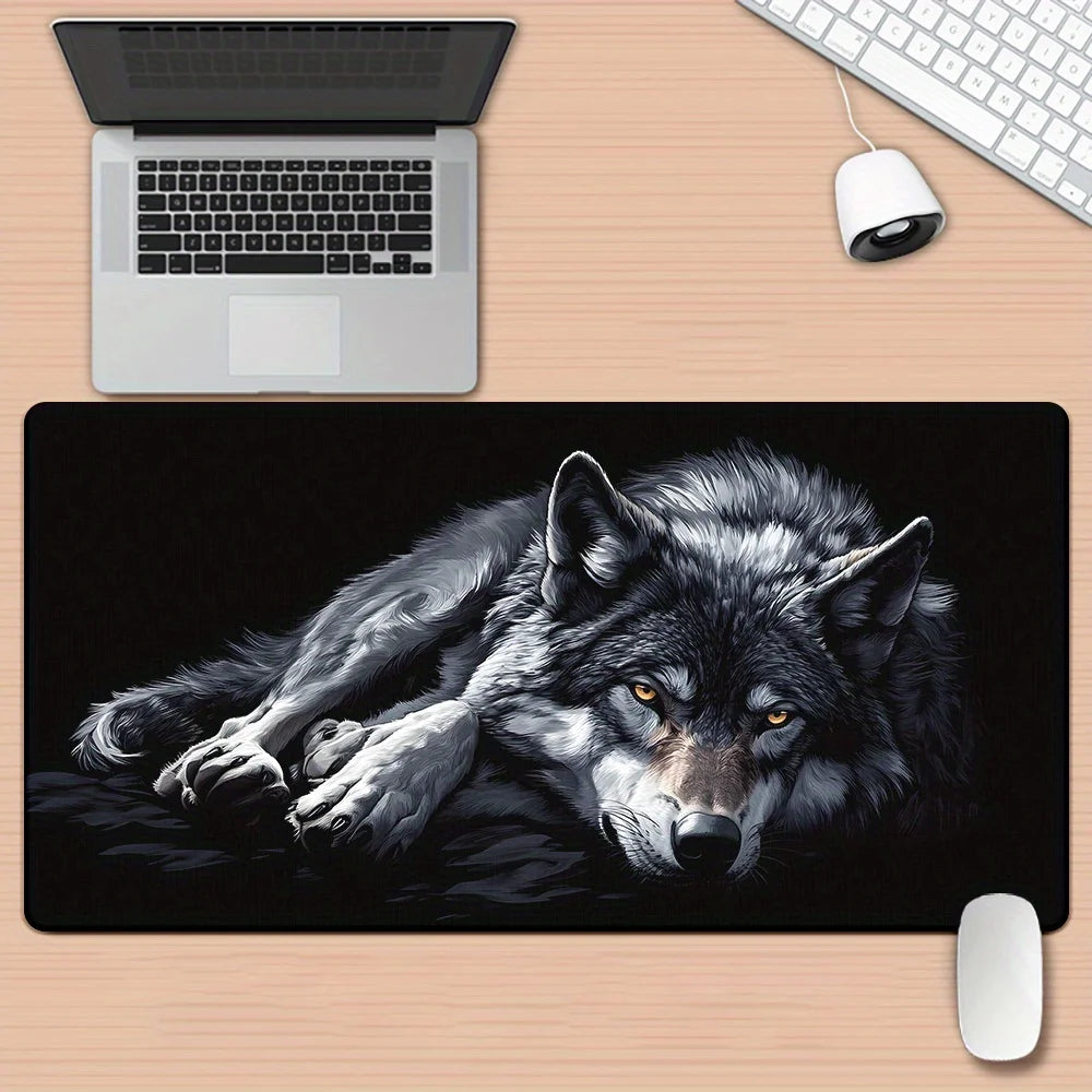 Large Wolf Pattern Gaming Desk Mat