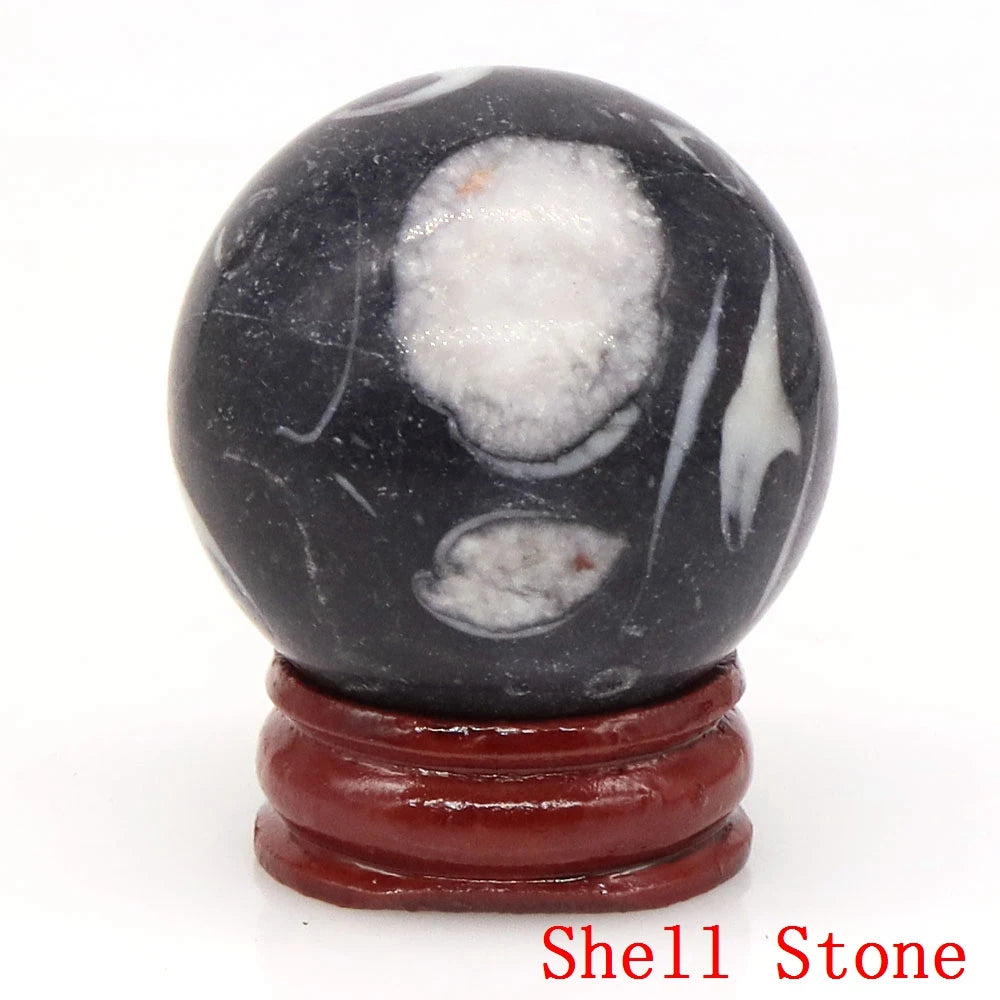 Natural Gemstone Crystal Ball with Stand