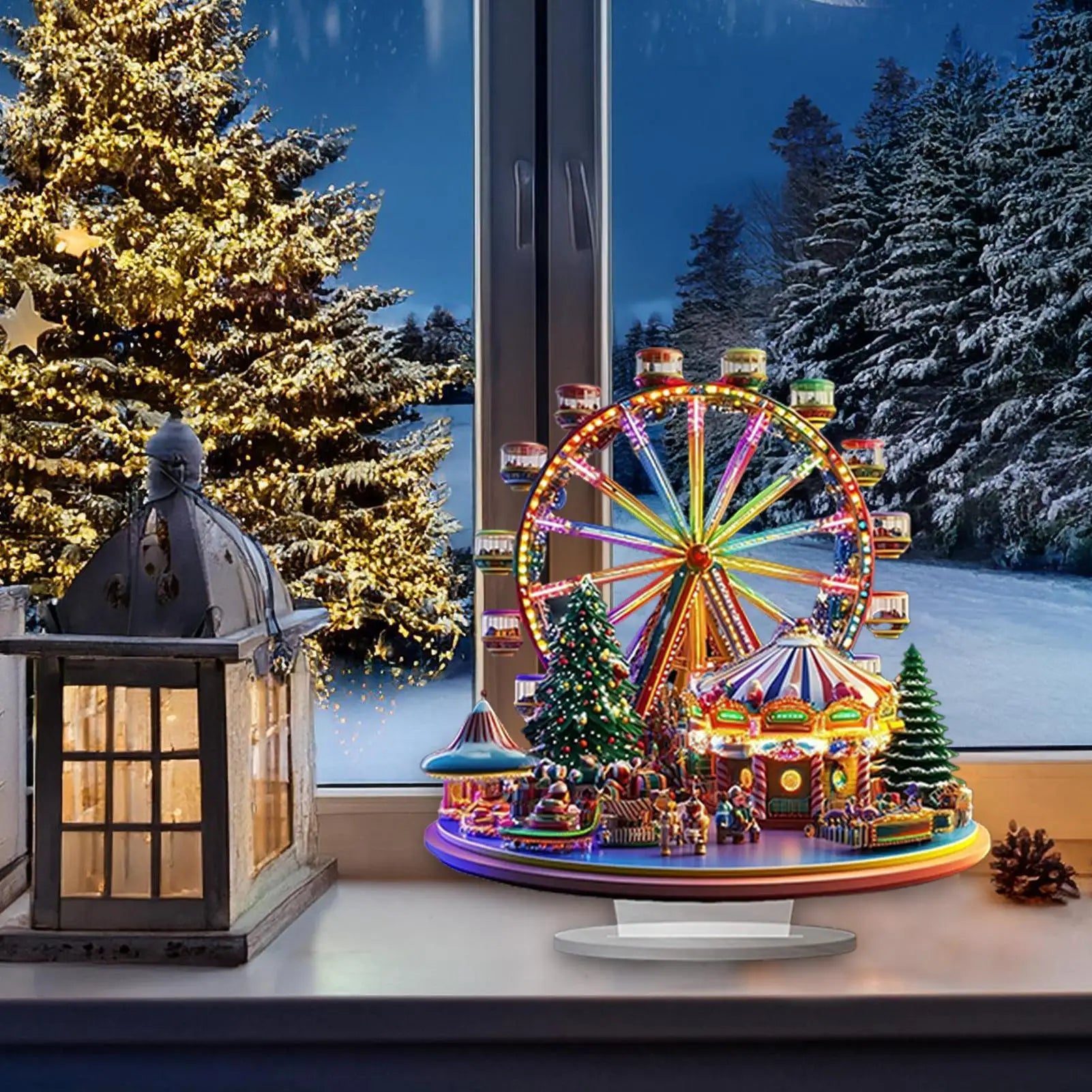 2D Acrylic Ferris Wheel Christmas Ornament