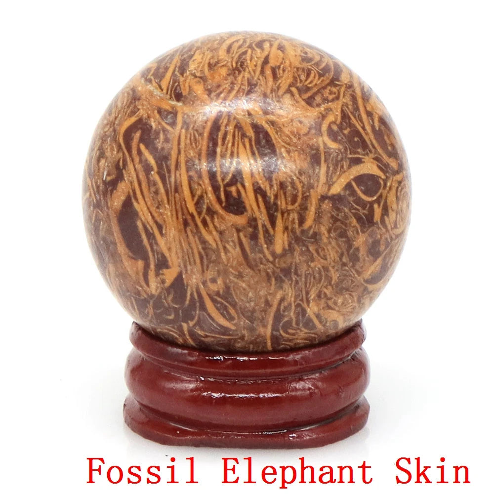 Natural Gemstone Crystal Ball with Stand