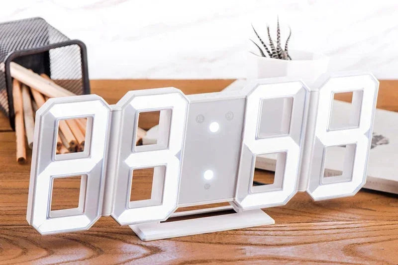 3D LED Digital Wall Clock – Glow Night