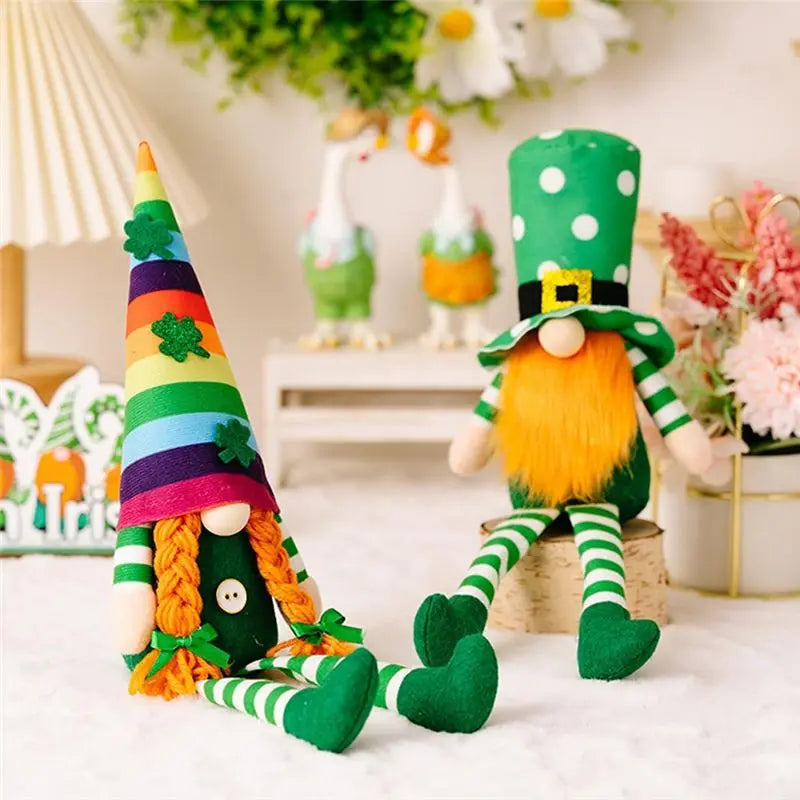St. Patrick's Day Plush Gnome Table Decor