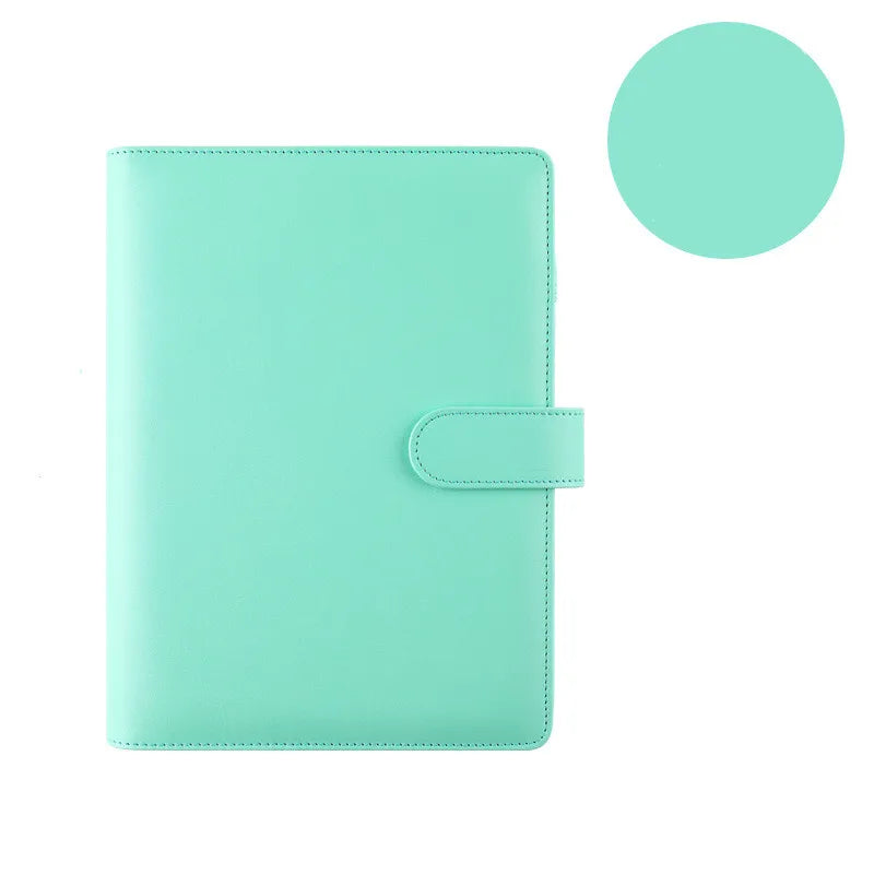 Macaron PU Leather Binder – A5/A6 DIY Planner Cover for School & Office