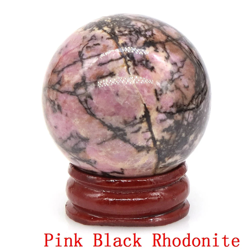 Natural Gemstone Crystal Ball with Stand