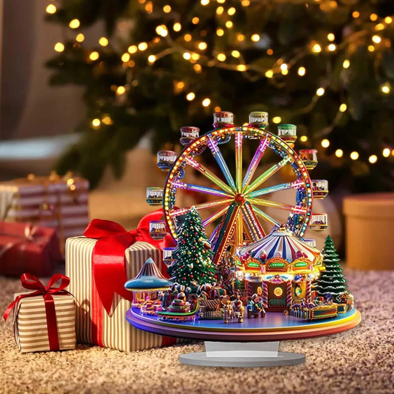 2D Acrylic Ferris Wheel Christmas Ornament