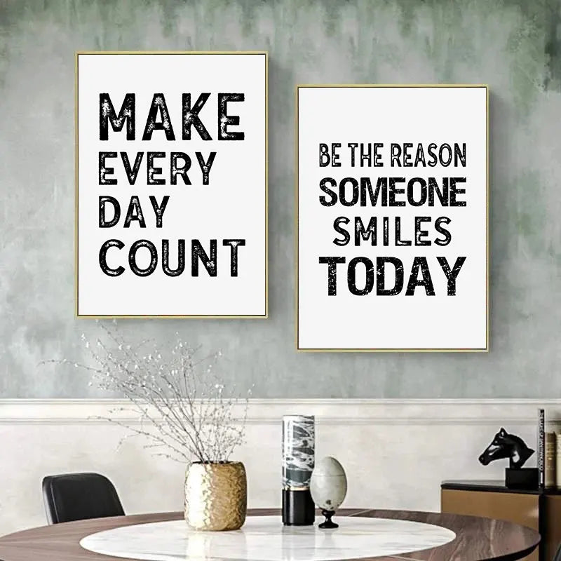 Black and White Inspirational Quote Canvas Art