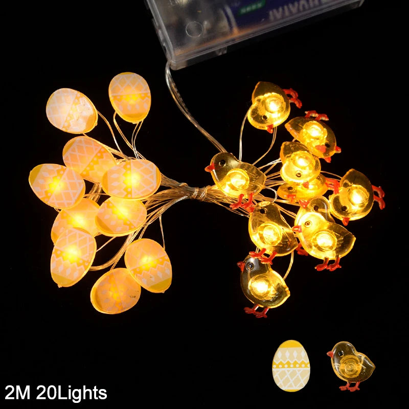 Easter Rabbit & Chick LED String Lights