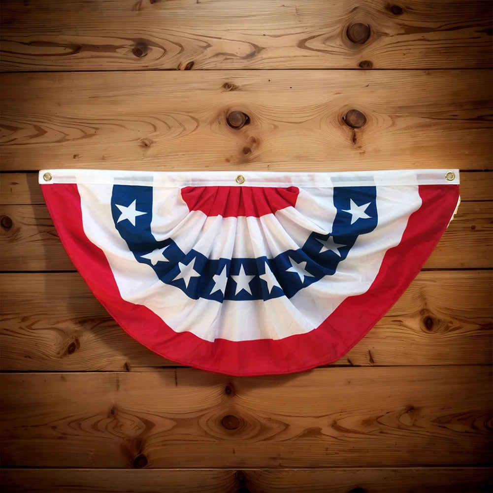 USA Patriotic Pleated Fan Flag Banner