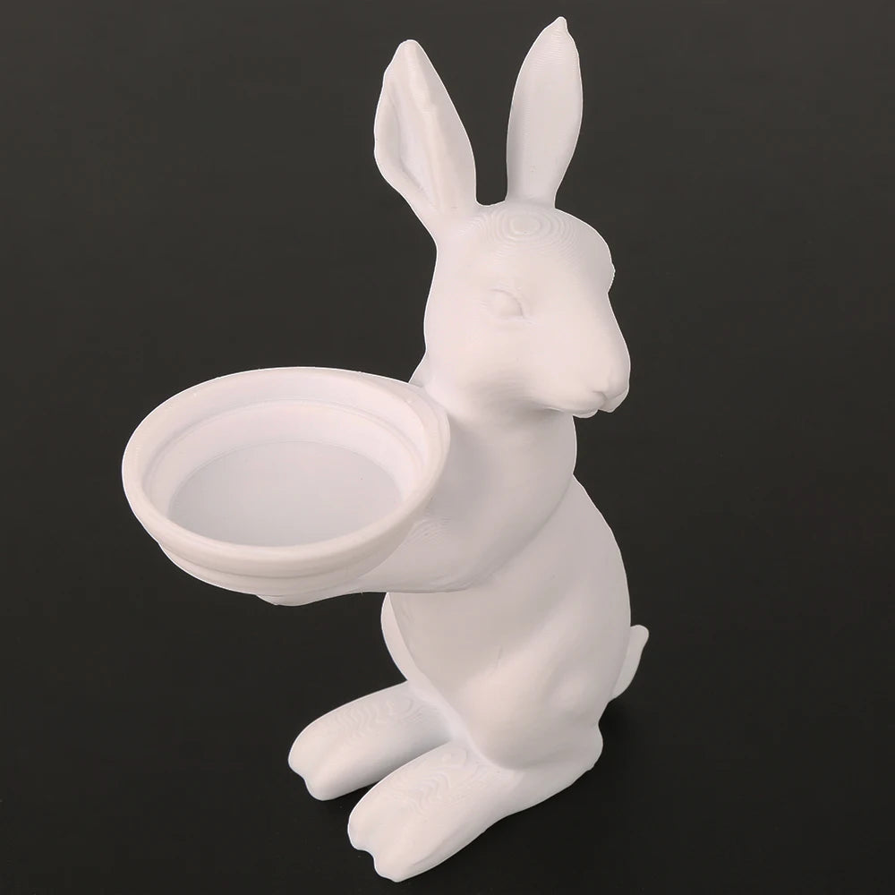 White Bunny Candle Holder