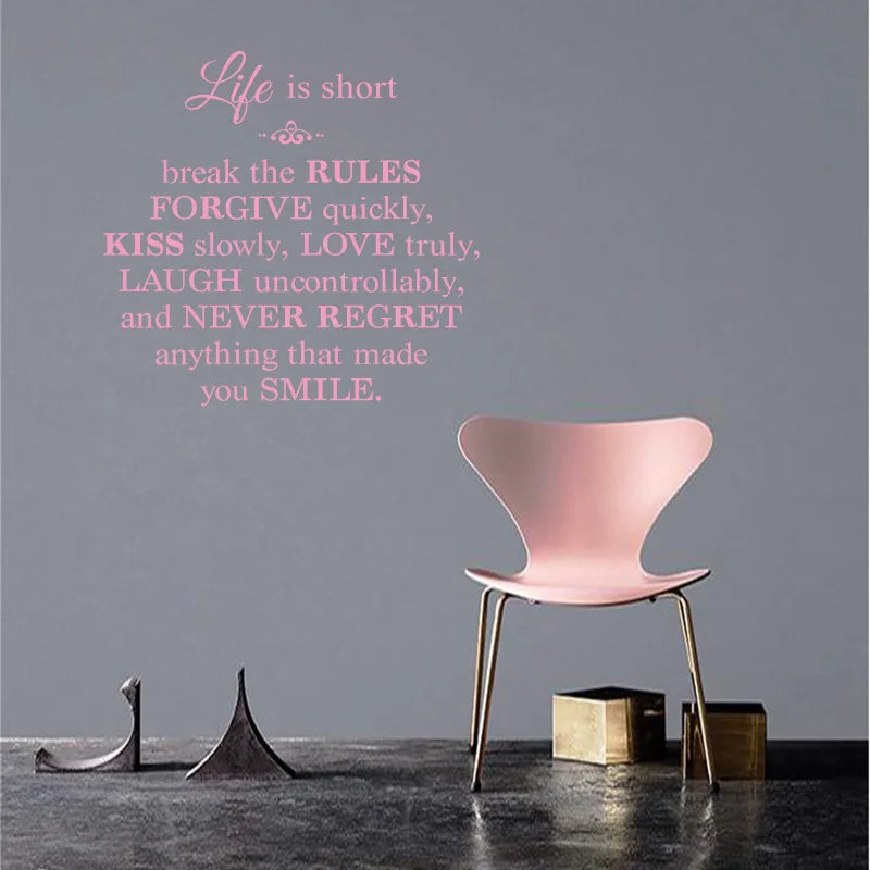 Life Is Short Quote Wall Sticker