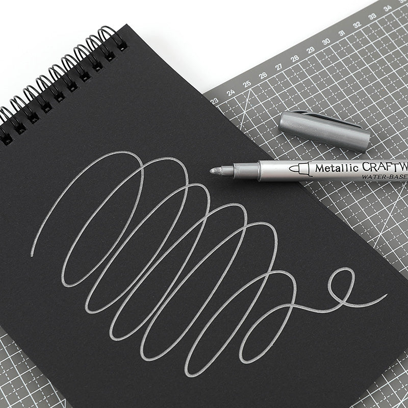8PCS Metallic Brush Pens – Gold & Silver