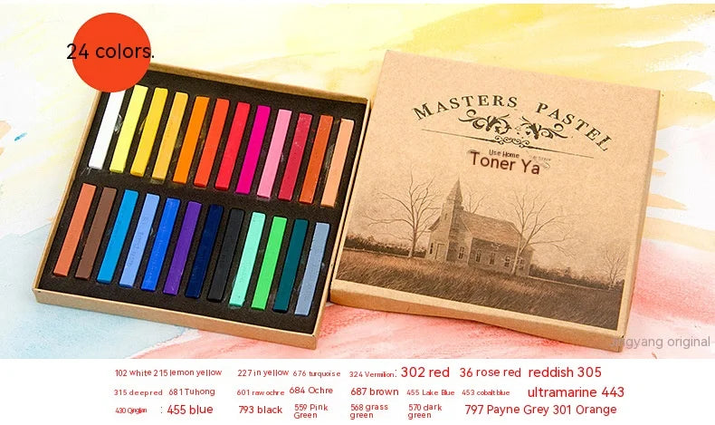 Soft Dry Pastel Chalk Crayons Set: