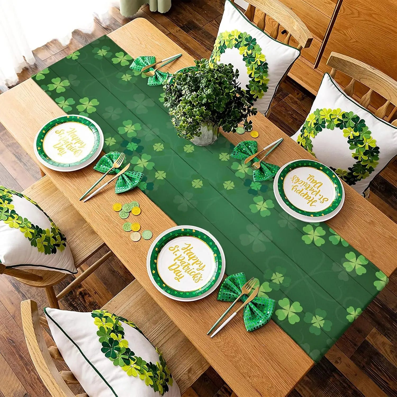 St. Patrick's Day Lucky Clover Table Runner