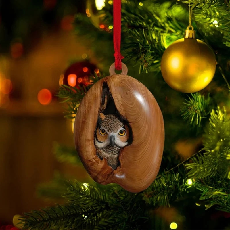 Acrylic Owl Christmas Tree Ornament
