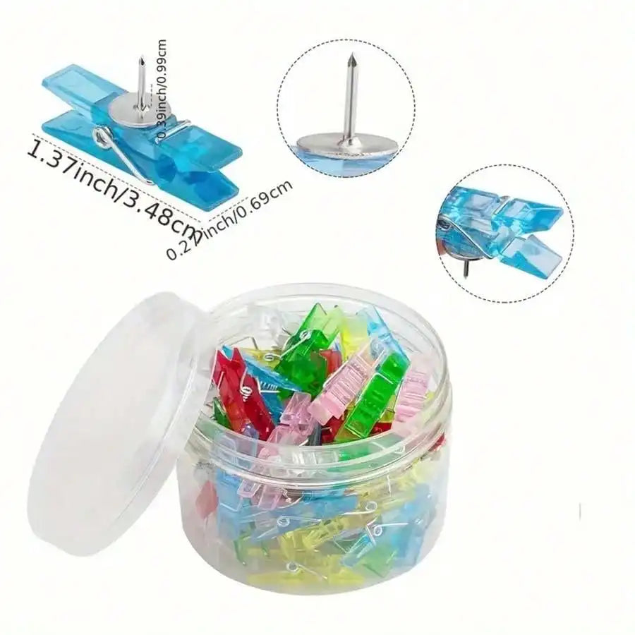 20pcs Clip-Shaped Thumb Tacks